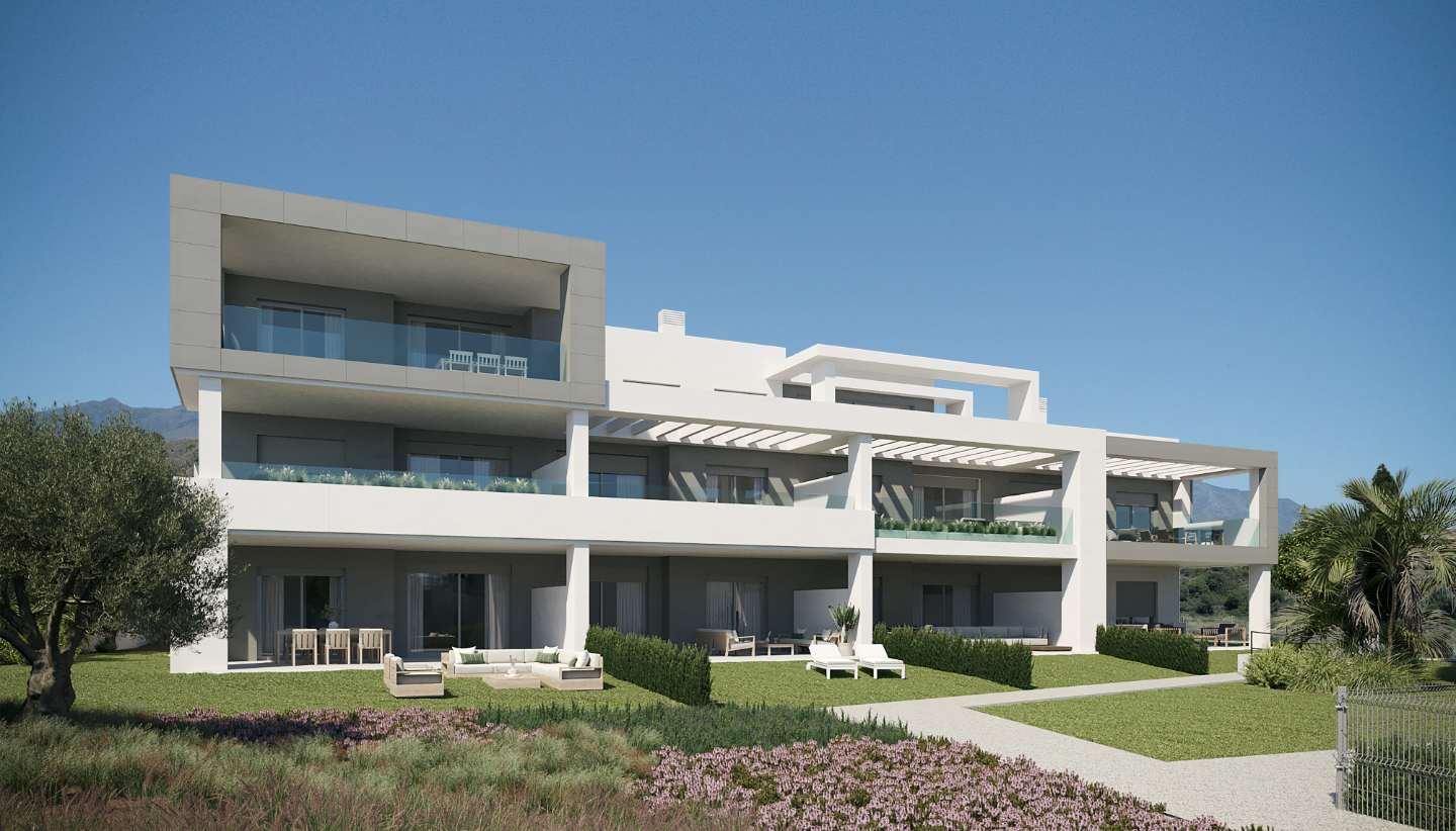 Gebouw met privéterrassen en tuin