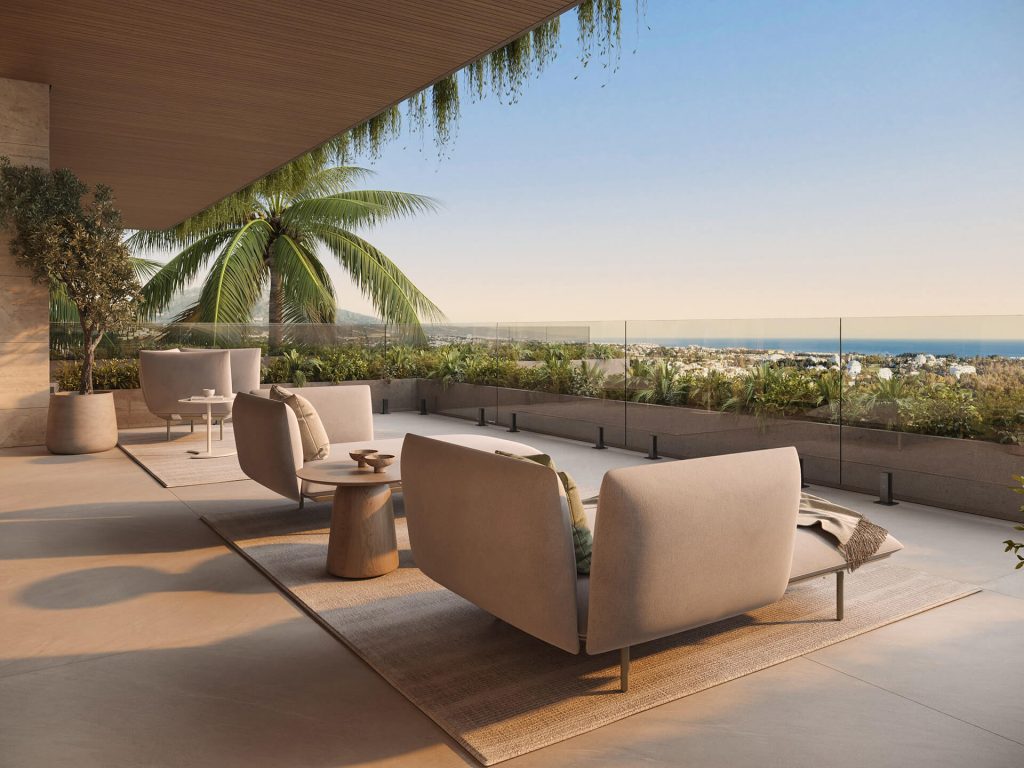 The Sky Marbella Villas Master Bedroom Terrace Views