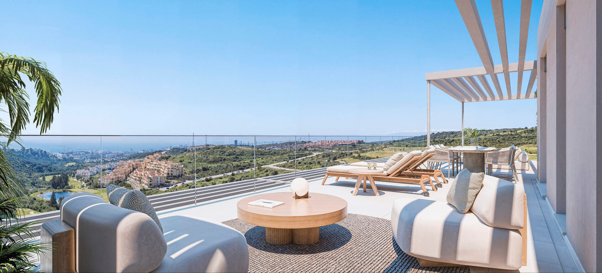 Terras met loungezone en panoramisch uitzicht