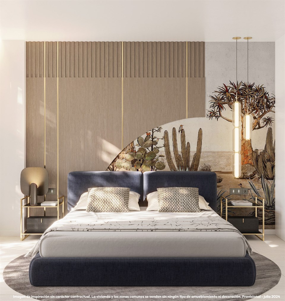 Slaapkamer in een van de villa's
