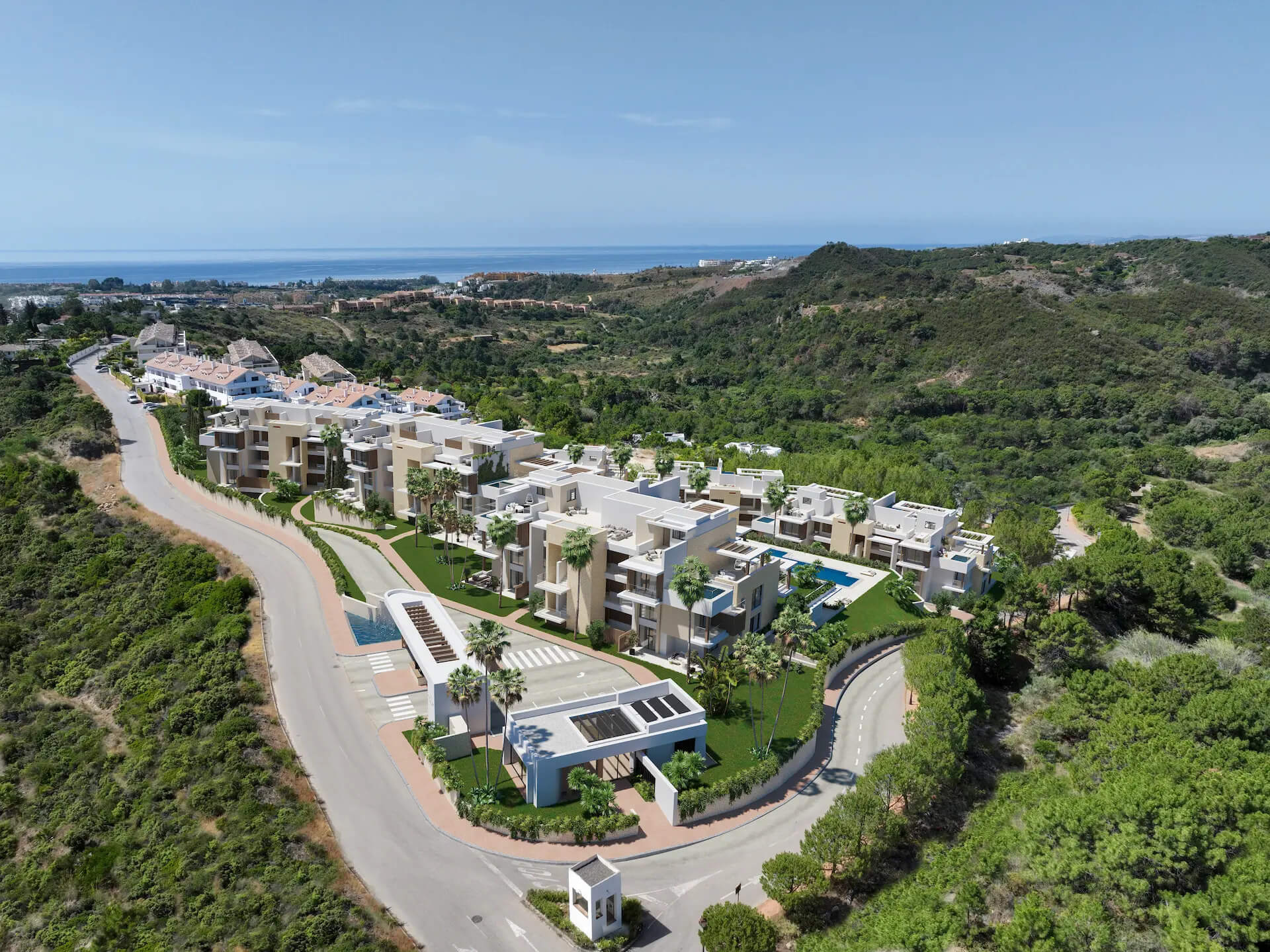 Luchtfoto van het volledige complex