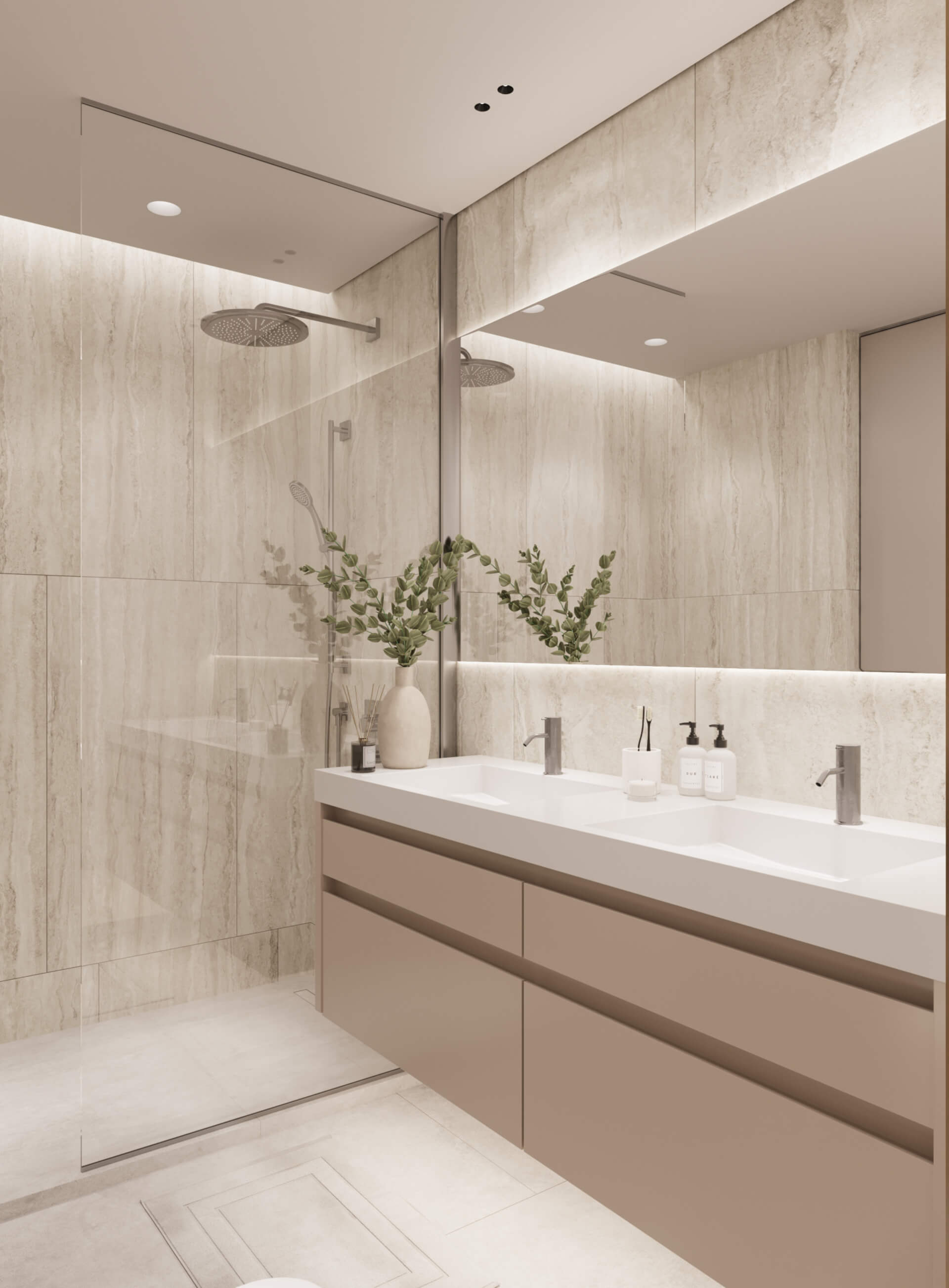 Badkamer met hoogwaardige afwerking