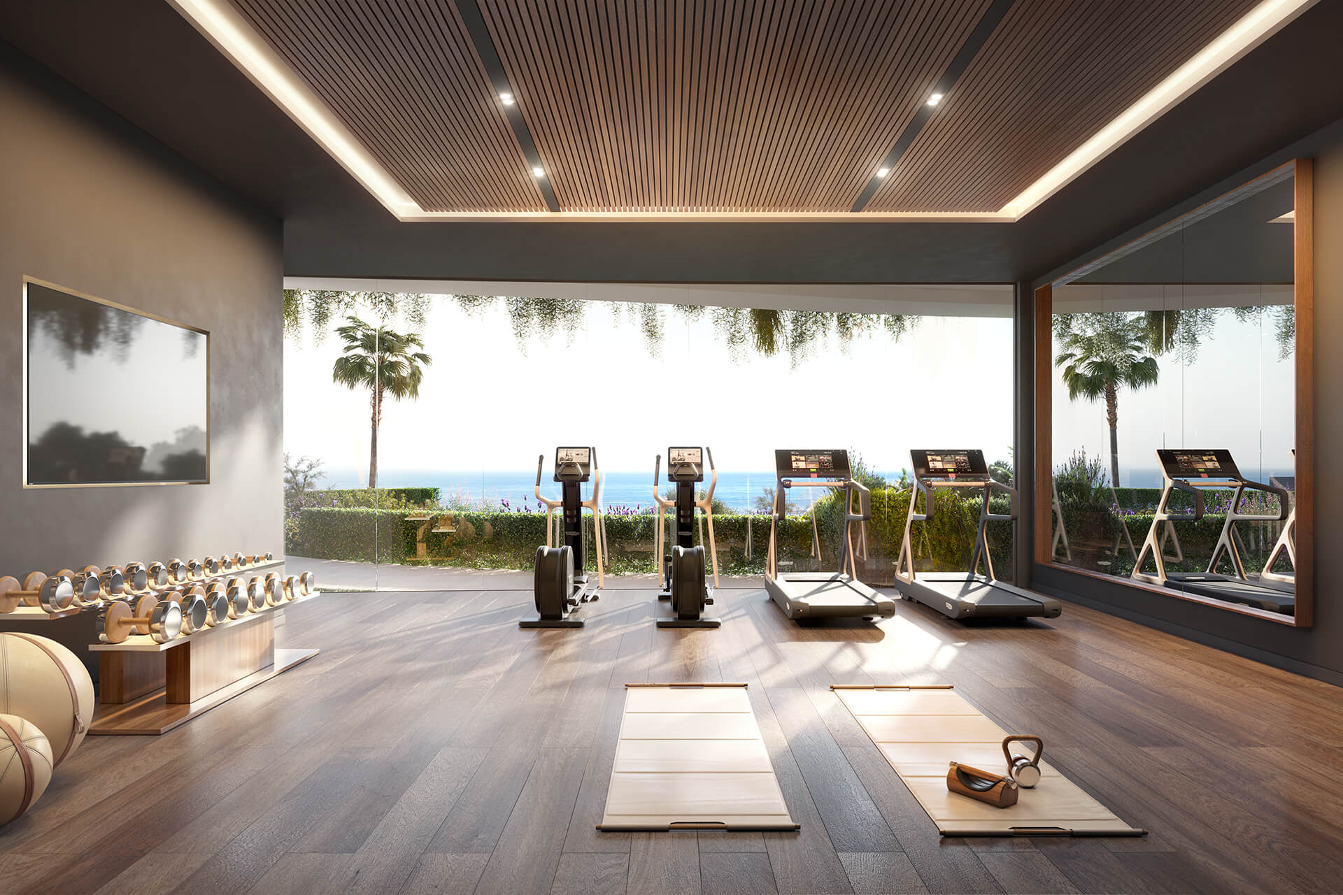 Volledig uitgeruste fitnessruimte