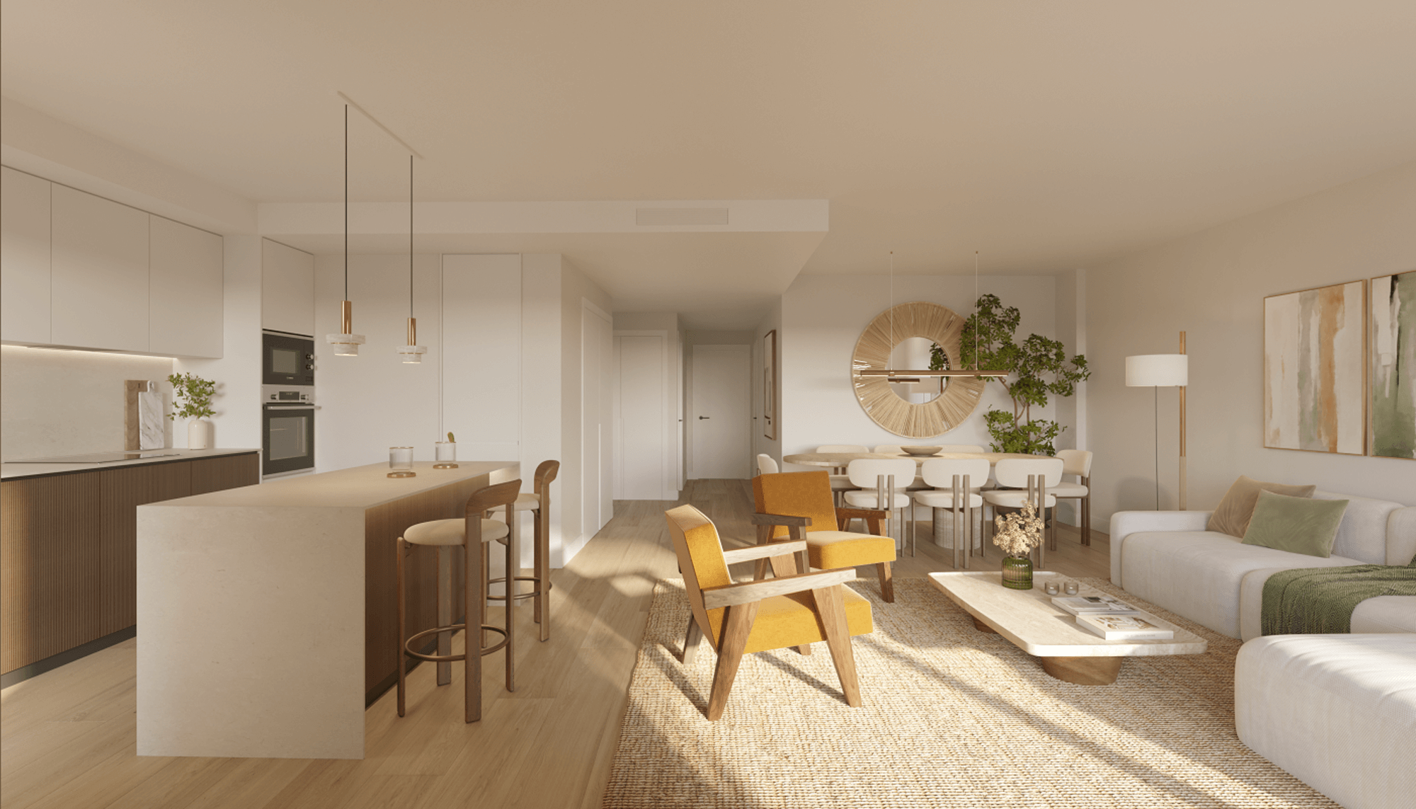 Open keuken en woonkamer