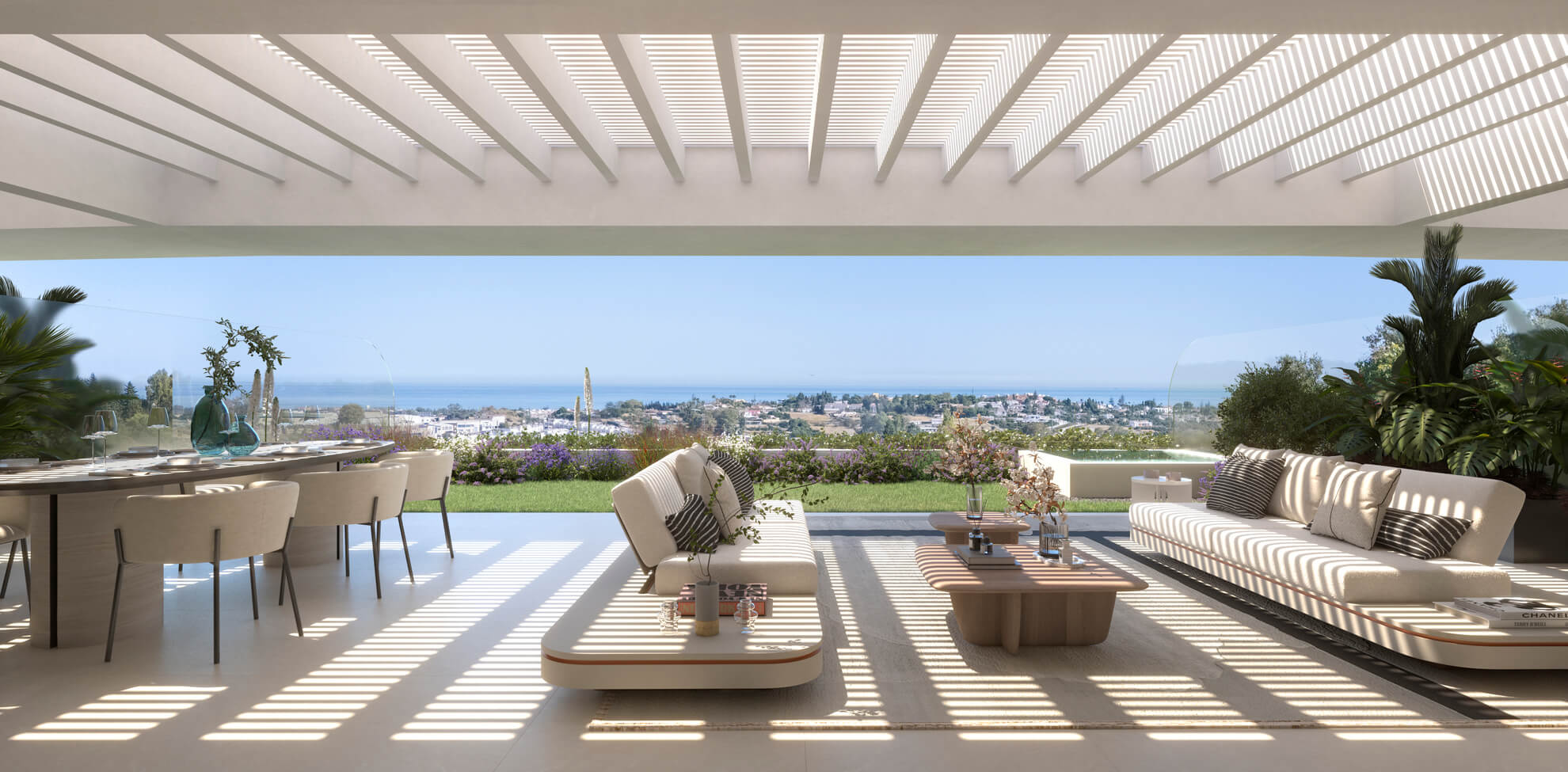 Terras met loungezone en panoramisch uitzicht