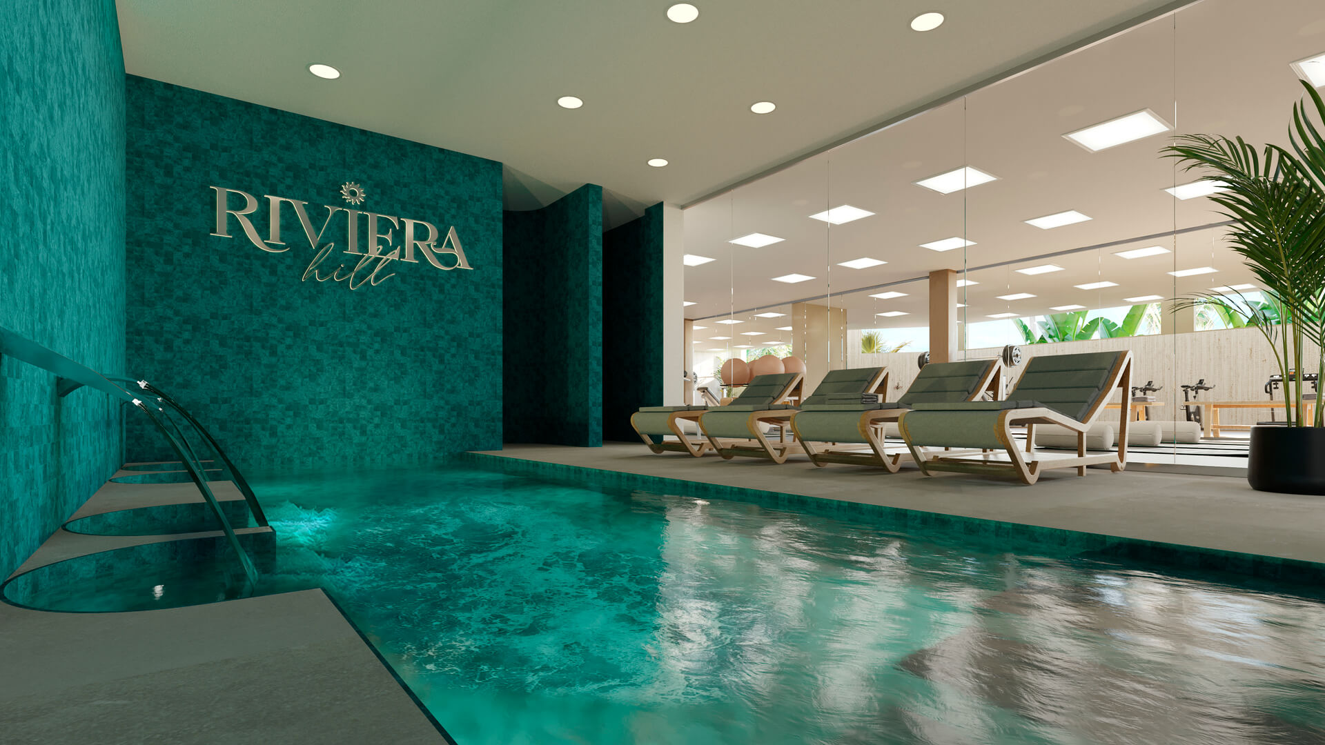 Binnenzwembad met spa-zone