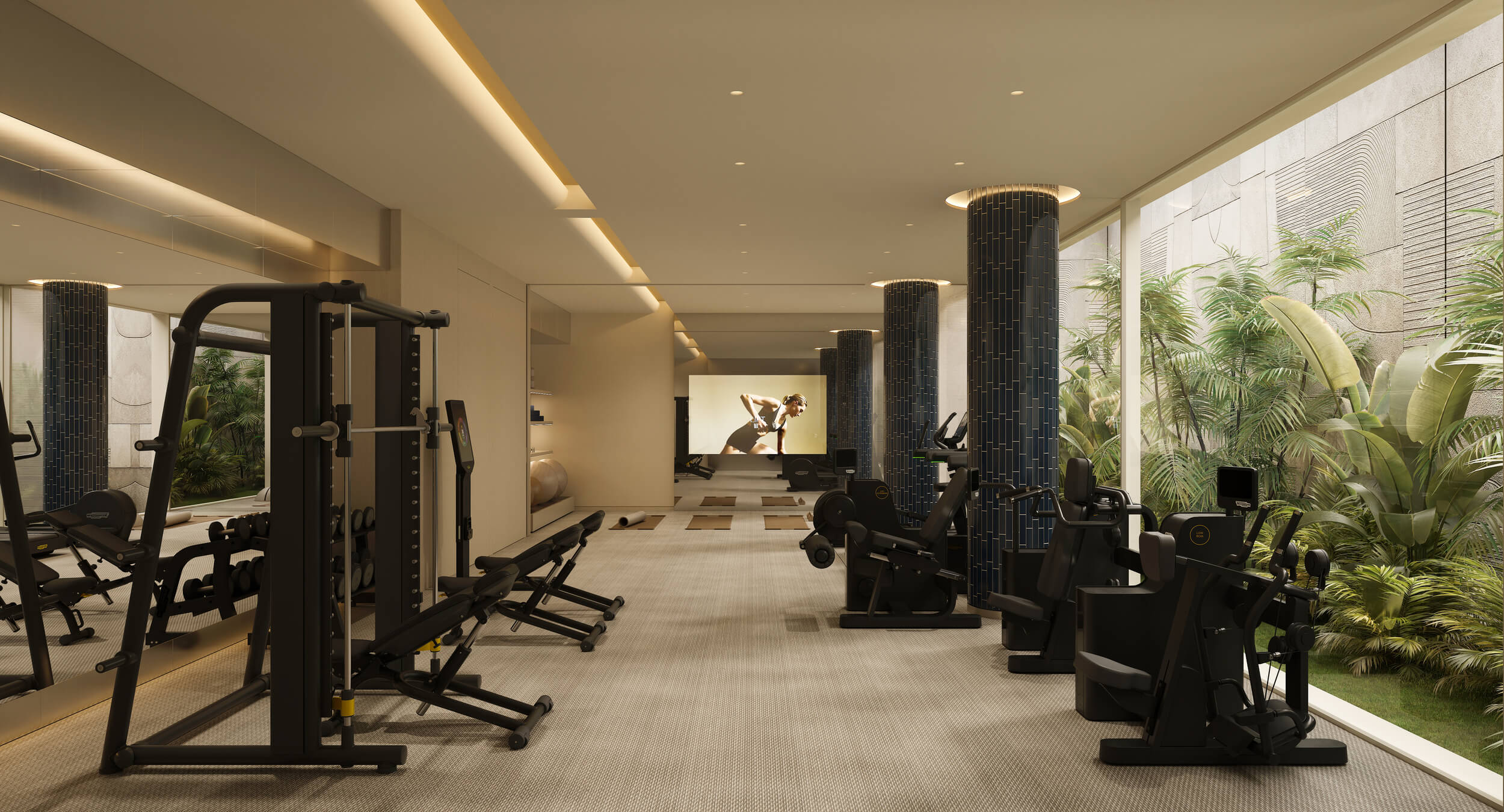 Volledig uitgeruste fitnessruimte