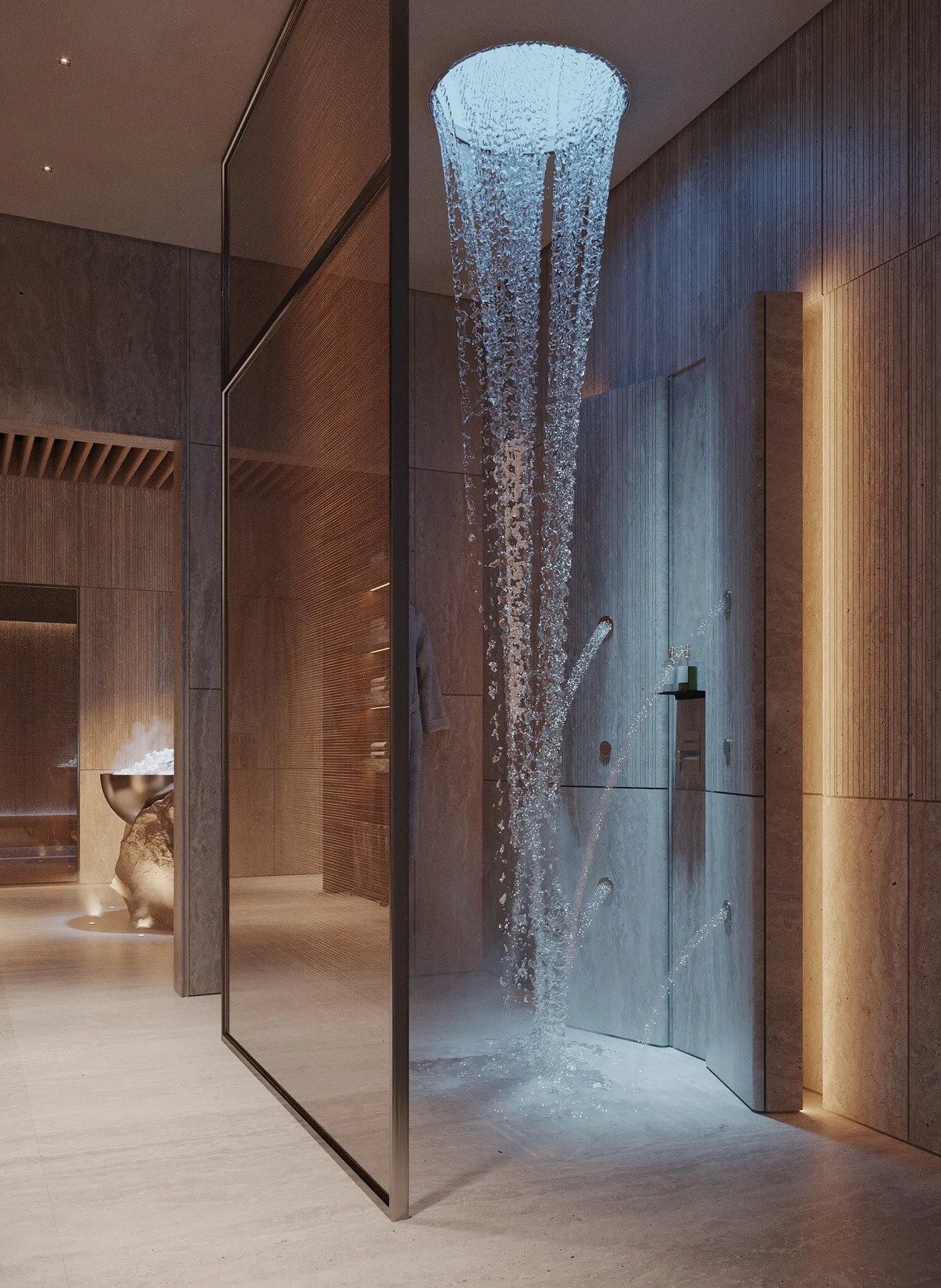 Spa met regendouche