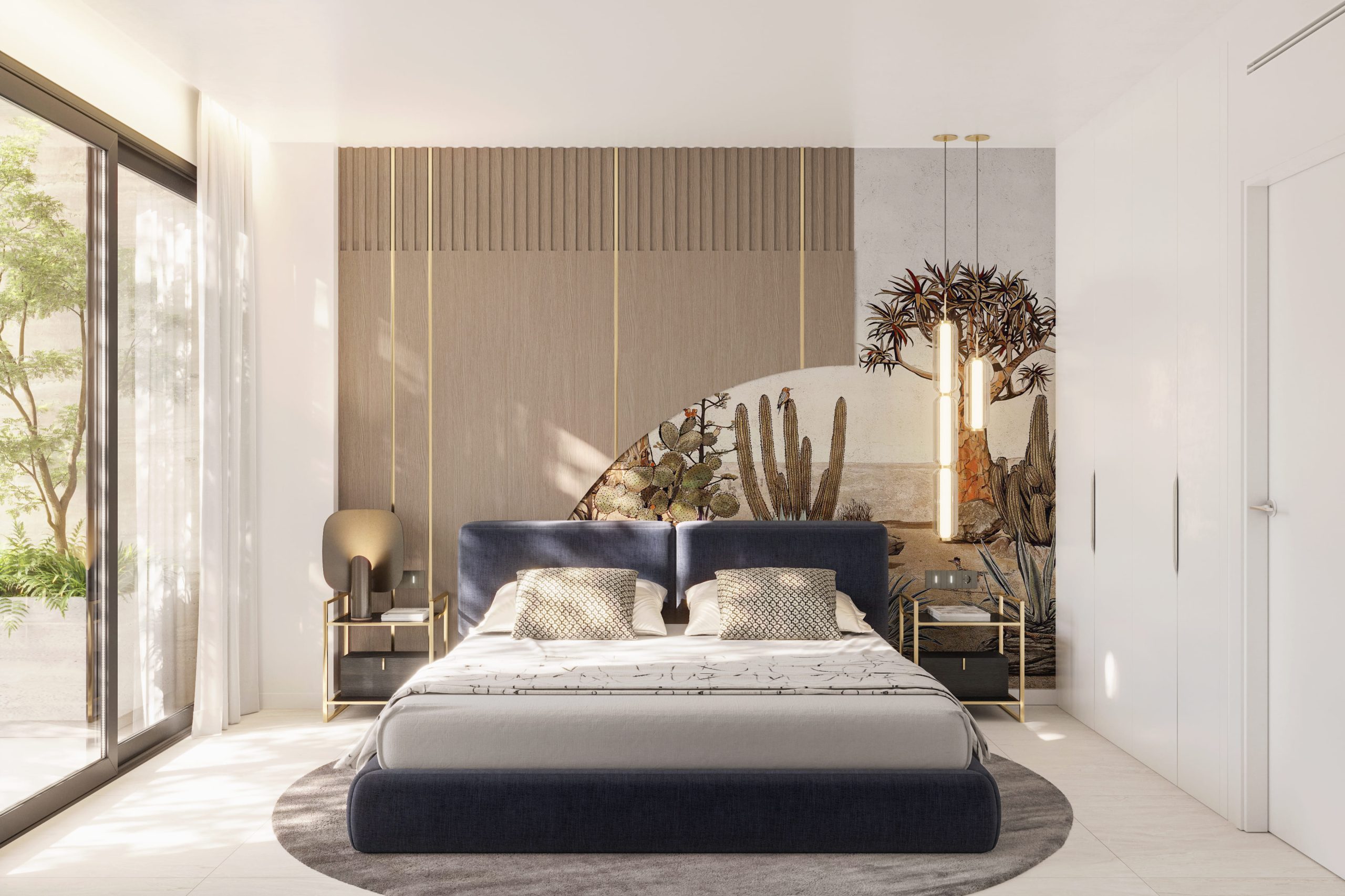 Slaapkamer in een van de villa's